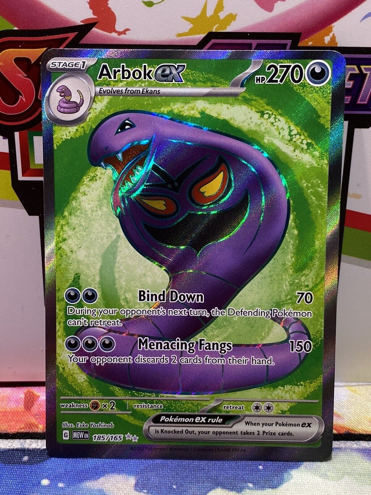 Pokemon Raboo Pokémon TCG Arbok ex 185/165 Scarlet & Violet - 151 Holo Ultra Rare | eBay