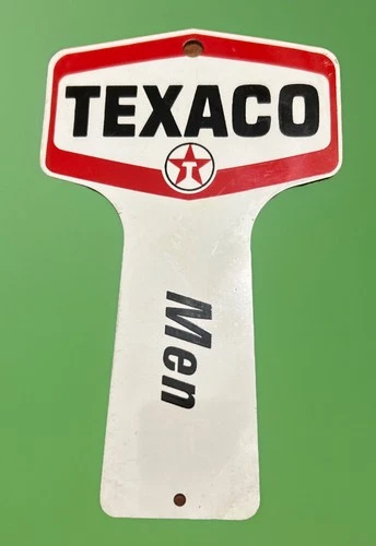 Vintage TEXACO Restroom Sign Gas Station Toilet Bathroom Key Fob MEN