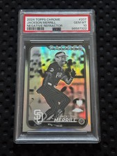 2024 Topps Chrome Jackson Merrill Negative Refractor Rookie RC #207 PSA 10 GEM