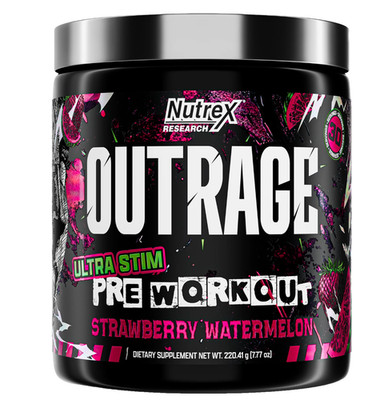Nutrex OUTRAGE Ultra Stim Pre-Workout Strawberry Watermelon 30 Servings