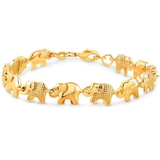 18K Gold Elephant Bracelet For Women 8