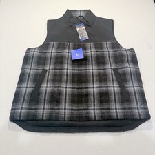 PENDLETON Men's Black Grey Plaid Wool Rich Vest Zip Warm Cozy Size L