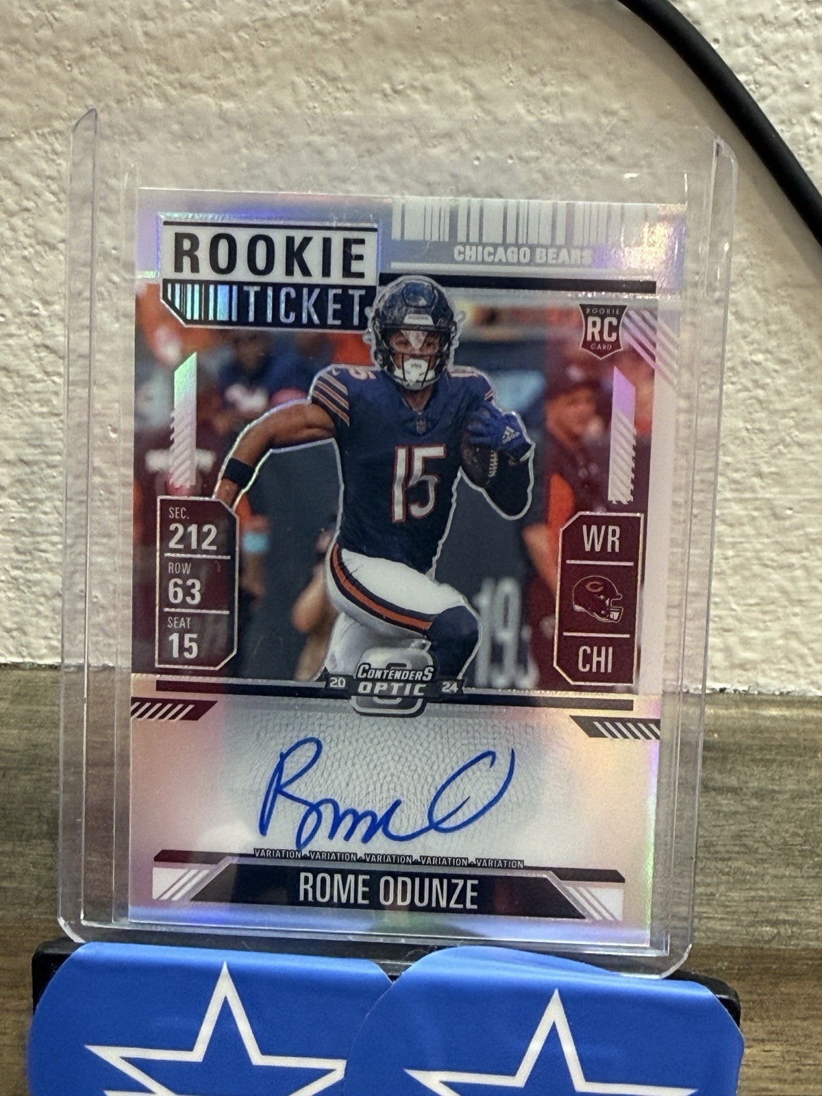 2024 Contenders Optic Rome Odunze Rookie Ticket Auto Silver Variation On Card