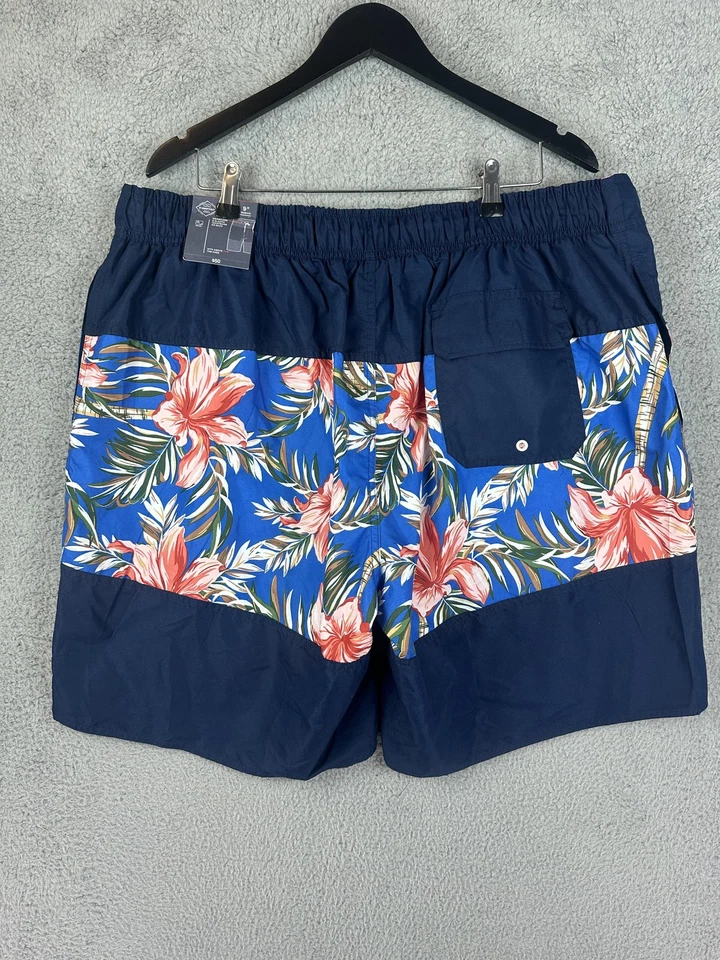 Pantalones Cortos de Natación St Johns Bay Para Hombres 2XL Azul Marino Floral Tropical Board Trunks UPF 50+ Nuevos Foto 2 de 4