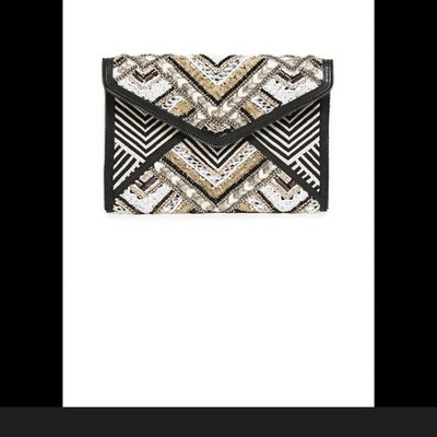 NWT Rebecca Minkoff Wonder Leo Beaded Clutch Aztec