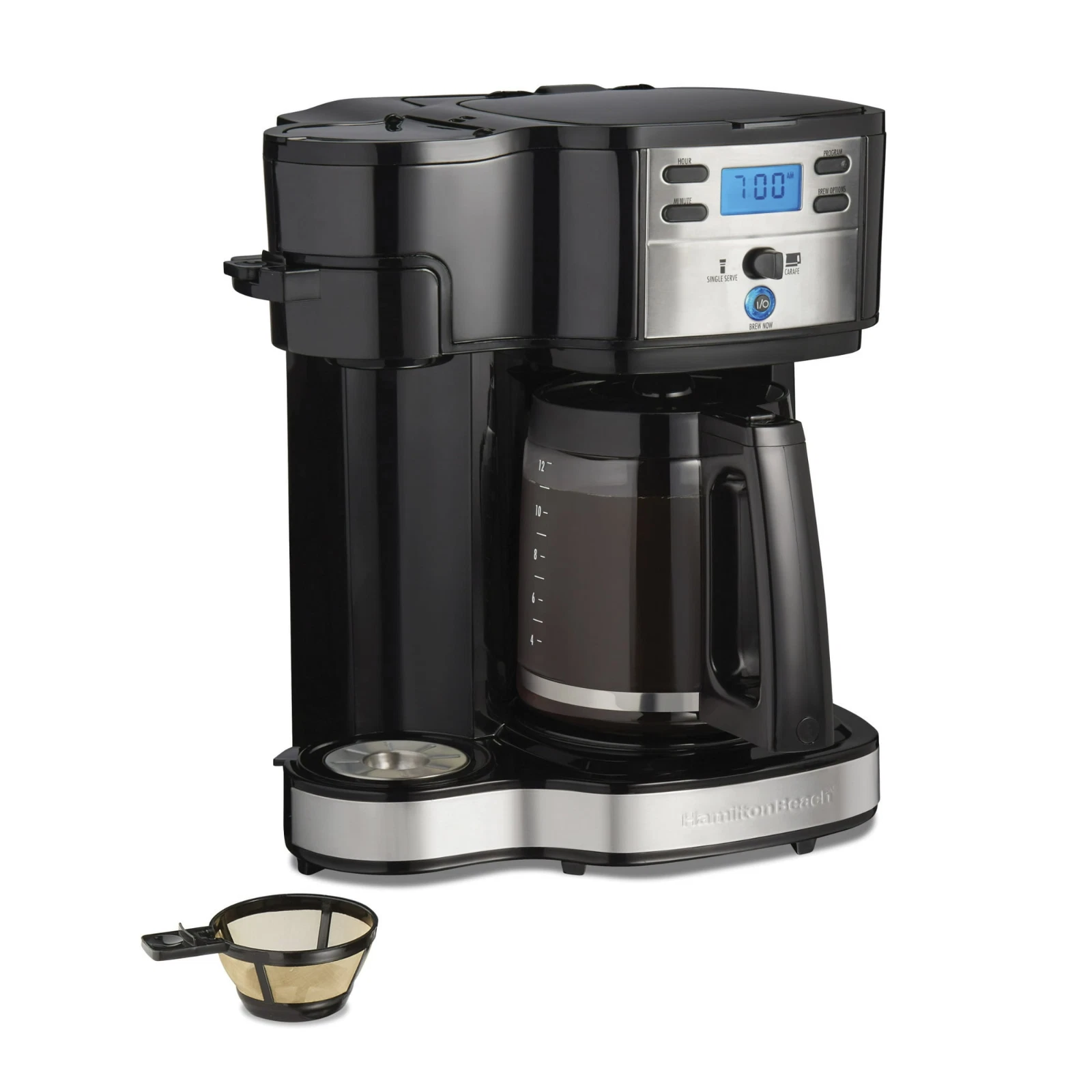 Hamilton Beach 2-Way Programmable Coffee Maker, Single Serve Coffee Maker