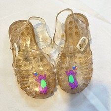 Vintage 90s HTF Barney Jelly Sandals Shoes Toddler Size 9 Rare Collectible Lyons