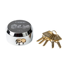 LOCK FOR GARAGE DEFENDER MASTER BLACK MODEL 73mm ROUND SOLID PADLOCK PUCK 5 keys