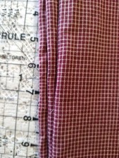 REMNANT Dark Red & Tan Plaid Check Homespun Fabric BTFQ 18" x 20" Cotton