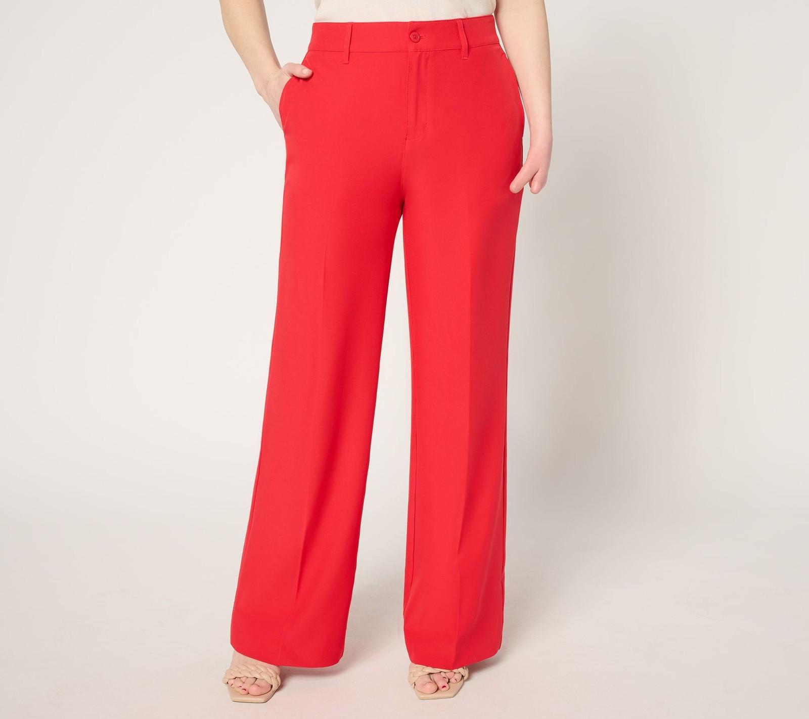 BEAUTIFUL by Lawrence Zarian Women's Pants Sz 10 Regular Wide Leg Red A680681