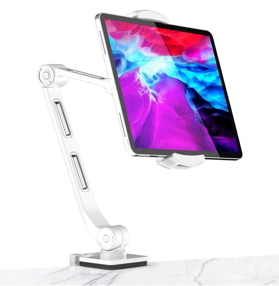 Aluminium Long Arm Tablet Phone Holder Mount Flexible Stable 4.7-11 Inch Devices - Image 3 of 4