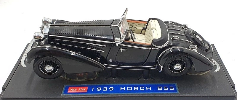 Sun Star 1/18 Scale Diecast 2401 - 1939 Horch 855 Roadster - Black - Image 4 of 4