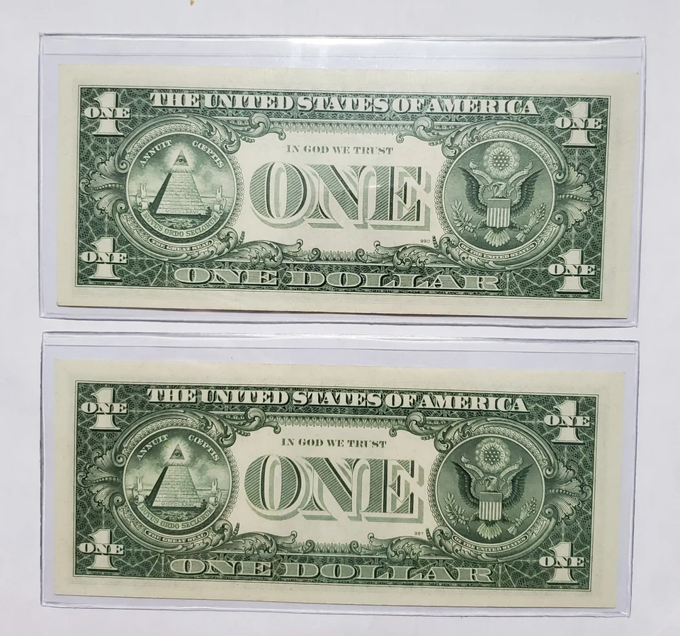 1963A $1 Star Note Federal Reserve Note Consecutive, Choice Unc. - Image 2 of 2