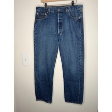 Vintage Levis 501 XX Jeans Mens 36x32 Made in USA Blue Straight Leg Button Fly