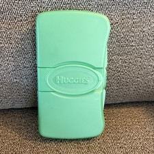 Huggies Baby Diaper Wipes GREEN Plastic Container Case Travel Size Pop Up Empty