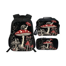 Mushroom Snails Backpack 3PCS 16" Preschool Elementary Schoolbag wi... Fast Ship