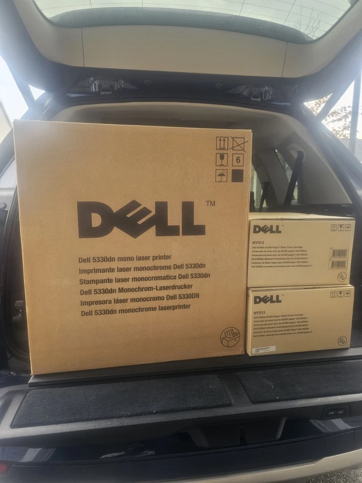 New In Box Dell 5330DN Mono Laser Printer bundled - 2 free toner cartridges. - Image 2 of 4