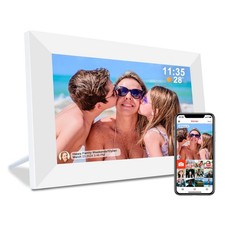 Frameo 10.1" Digital Picture Frame White, Smart WiFi Digital Photo Frame with...