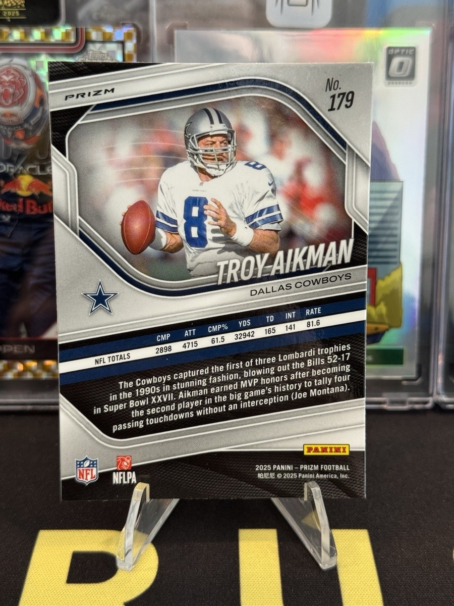 2025 Panini Prizm #179 - Troy Aikman - White Disco Prizm - Dallas
