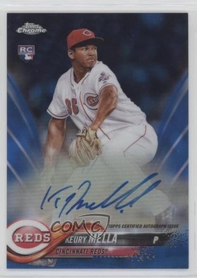 2018 Topps Chrome Rookie Blue Refractor 120/150 Keury Mella #RA-KM Auto RC 2f9