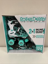 Mint Prodigy Kids' Inline-Quad Combo Skates - White/Mint Green 2-12 