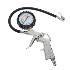 220 Psi Tire Inflator Gauge Flexible Hose Pistol Style Air Chuck Pneumatic