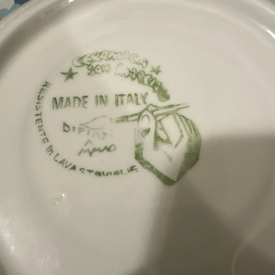 Керамическая чаша Sam Marciano 8,5 дюйма с желтыми цветочными цветами и оранжевым ободком - Изображение 4 из 4