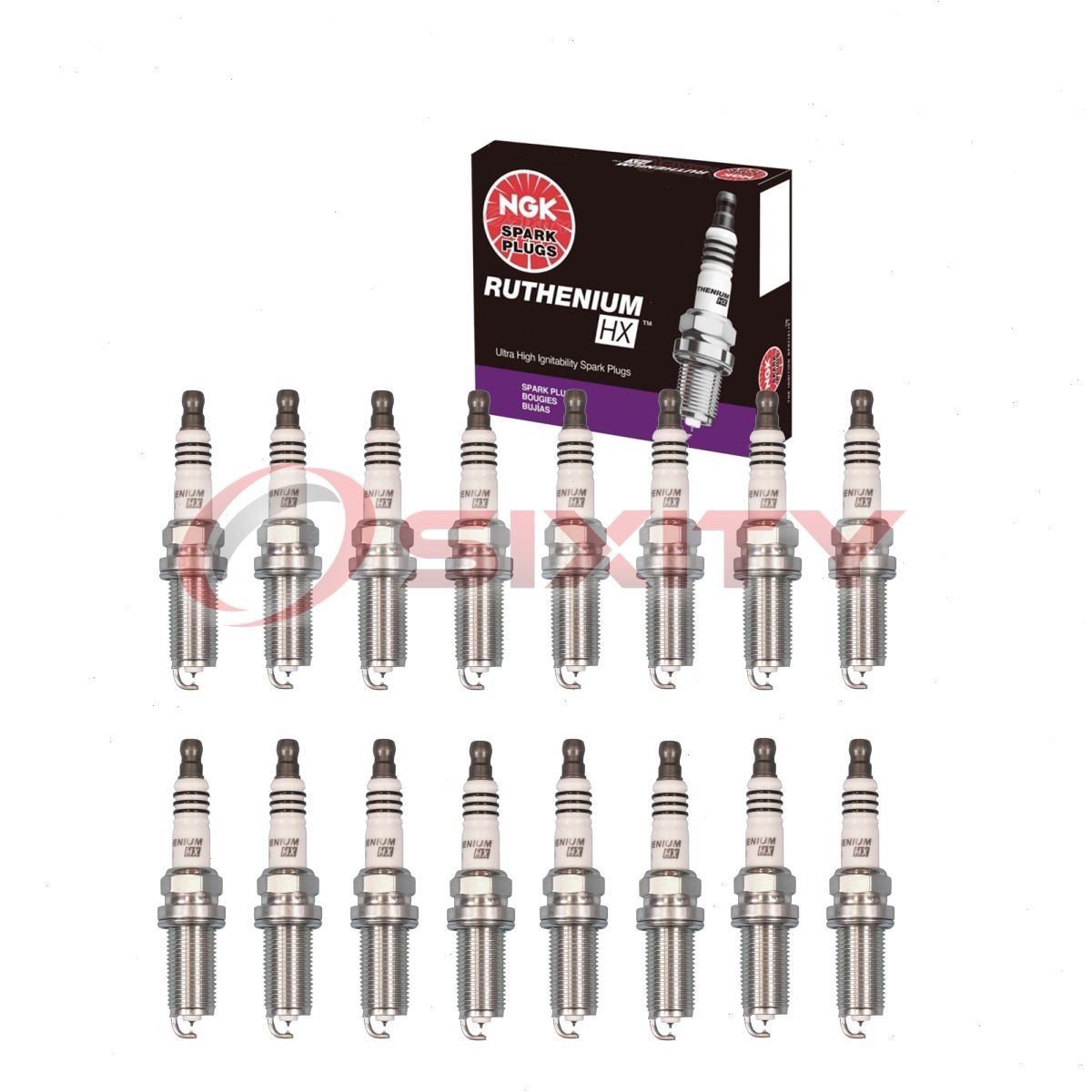16 pcs NGK Ruthenium HX Spark Plugs for 2009-2010 Jeep Commander 5.7L V8 - fa
