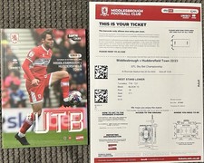 Middlesbrough v Huddersfield Town 22.10.22 Programme and Ticket