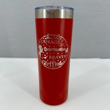 Vaso de viaje de metal Harry Potter Gryffindor con tapa 20 oz camello polar único