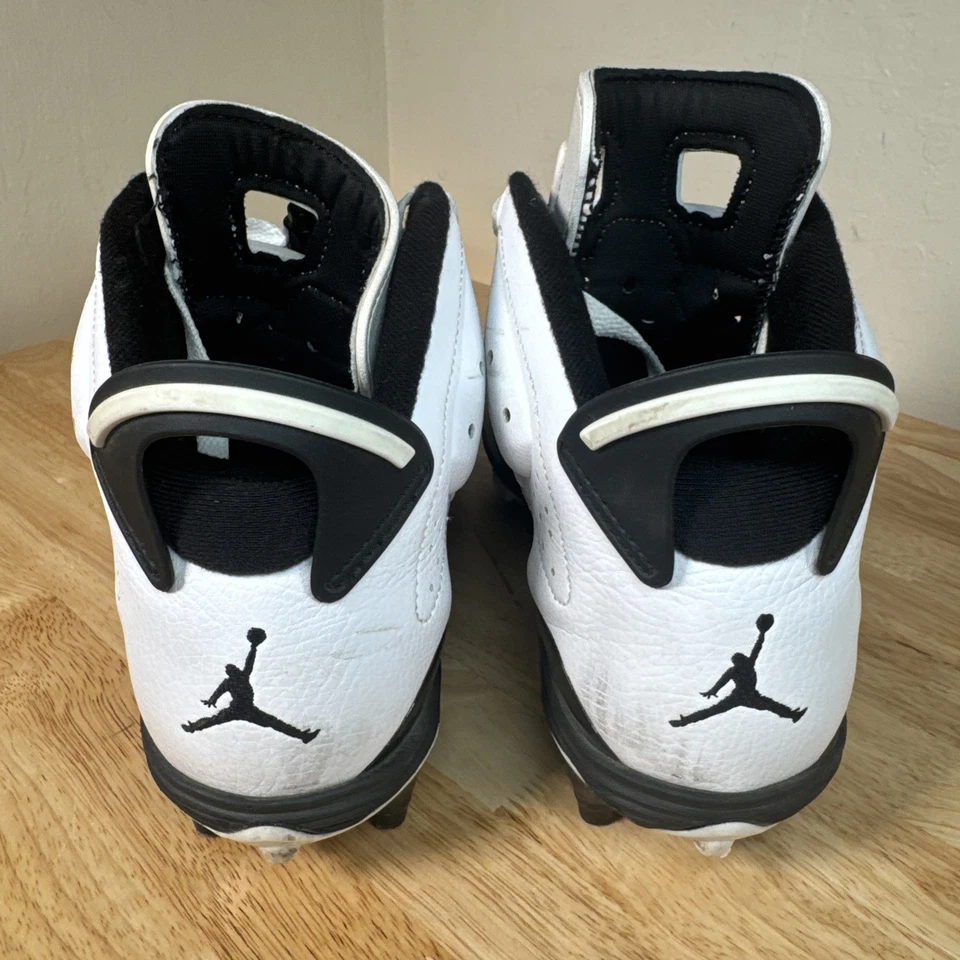 Chuteiras de futebol masculinas retrô Air Jordan 6 Oreo preto/branco tamanho 10.5 (645419-110) - Imagem 3 de 4