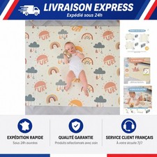 Tapis D'éveil Bébé Pliable Epais Réversible 120x180x1cm - Tapis De Jeu Pour