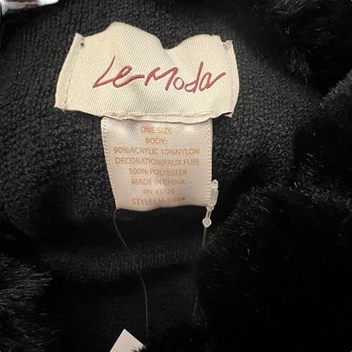 NEW Le Moda Faux Fur Trim Cape Shawl Wrap Poncho Elegant Black SM MED LG Soft! - Picture 6 of 16