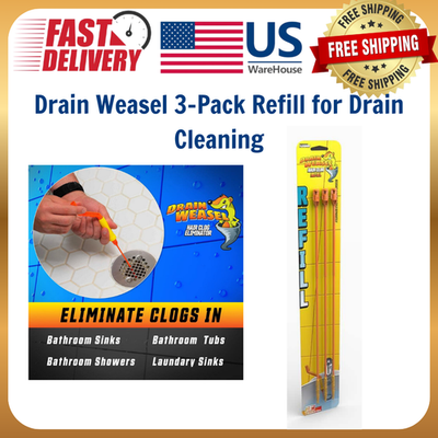 #ad DWPRL3 Drain Weasel 3 Pack Refill for Drain Cleaning $7.85