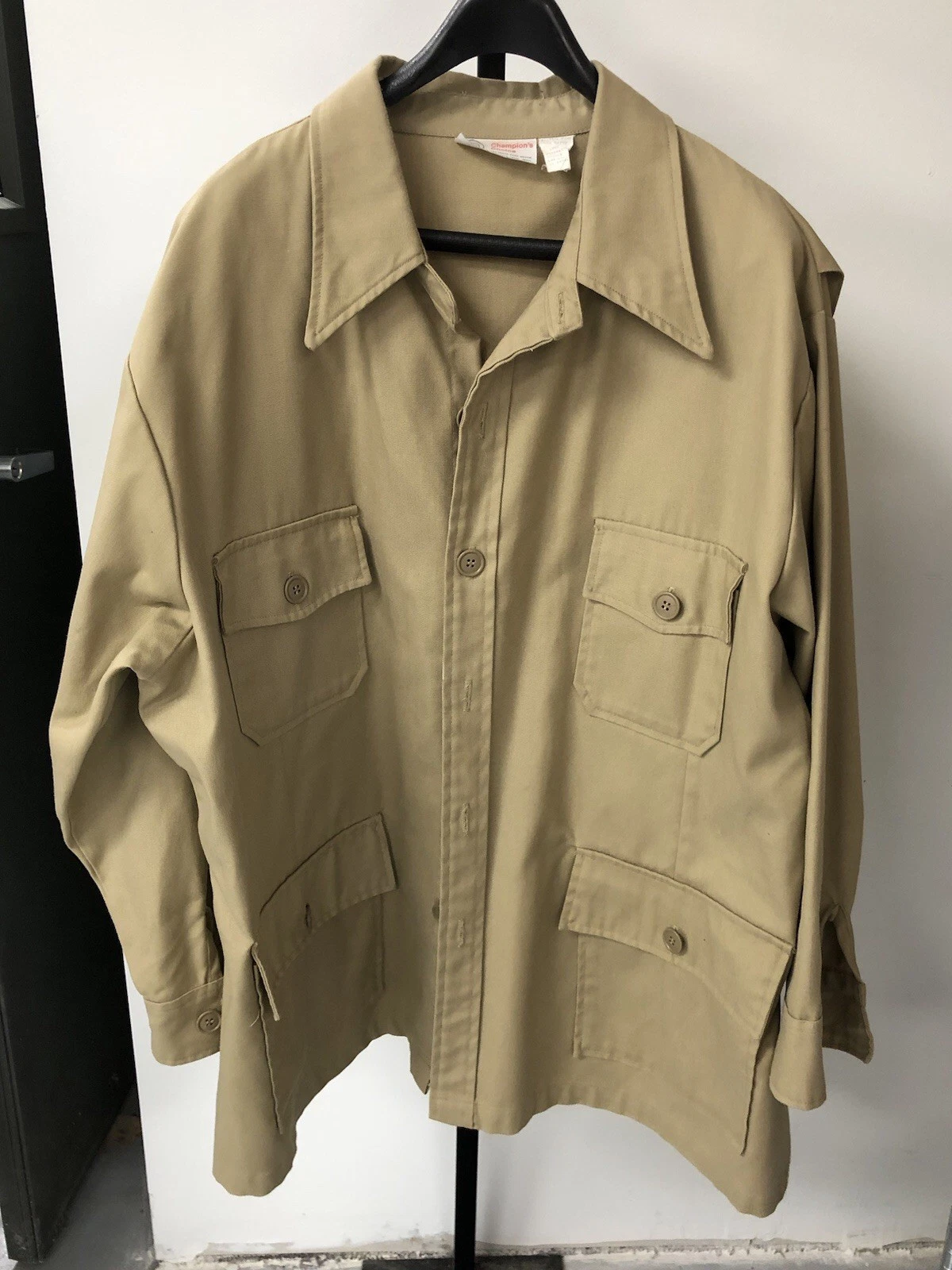 Vintage Champions Choice Made in USA Classic Tan Outdoors Jacket 100% Cotton XXL - product detail image 4