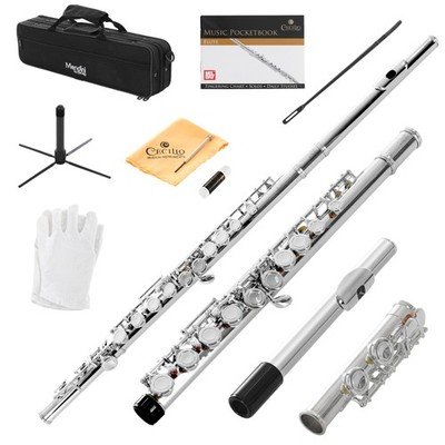 Flute 16 Keys Closed Hole C Nickel Silver Mendini Cecilio Beginner Instrument