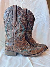 Corral Cowboy Boots Women s 9.5 Brown Distres...