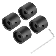 4PCS Guitar Knobs Metal Volume Tone Control Dome Knobs 1/4" x 1" Black