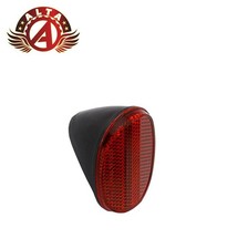 ALTA 44 x 60mm Oval Red Rear Bicycle Reflector Black Housing Safety Prism Lens.