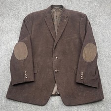 Ralph Lauren Mens Brown Corduroy Blazer Elbow Patches Paisley Lining 50R Coat