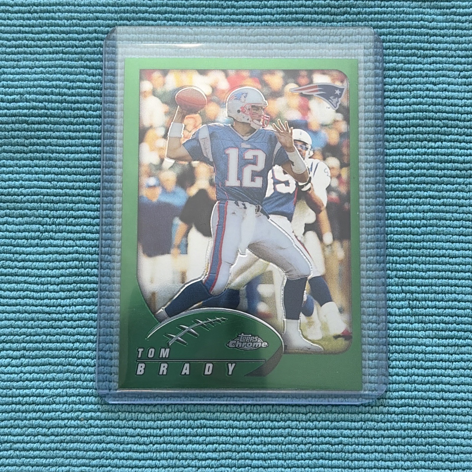 2002 Tom Brady Topps Chrome Green Refractor (#100)