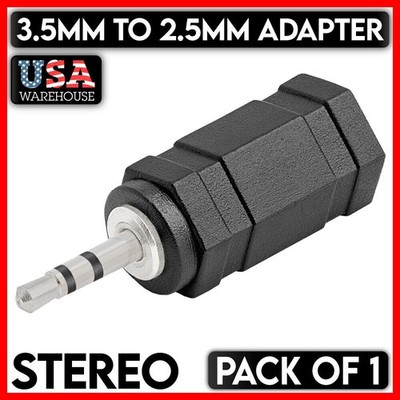 2.5mm Female Jack to 3.5mm Male Plug Stereo Audio Headphone Adapter Converter