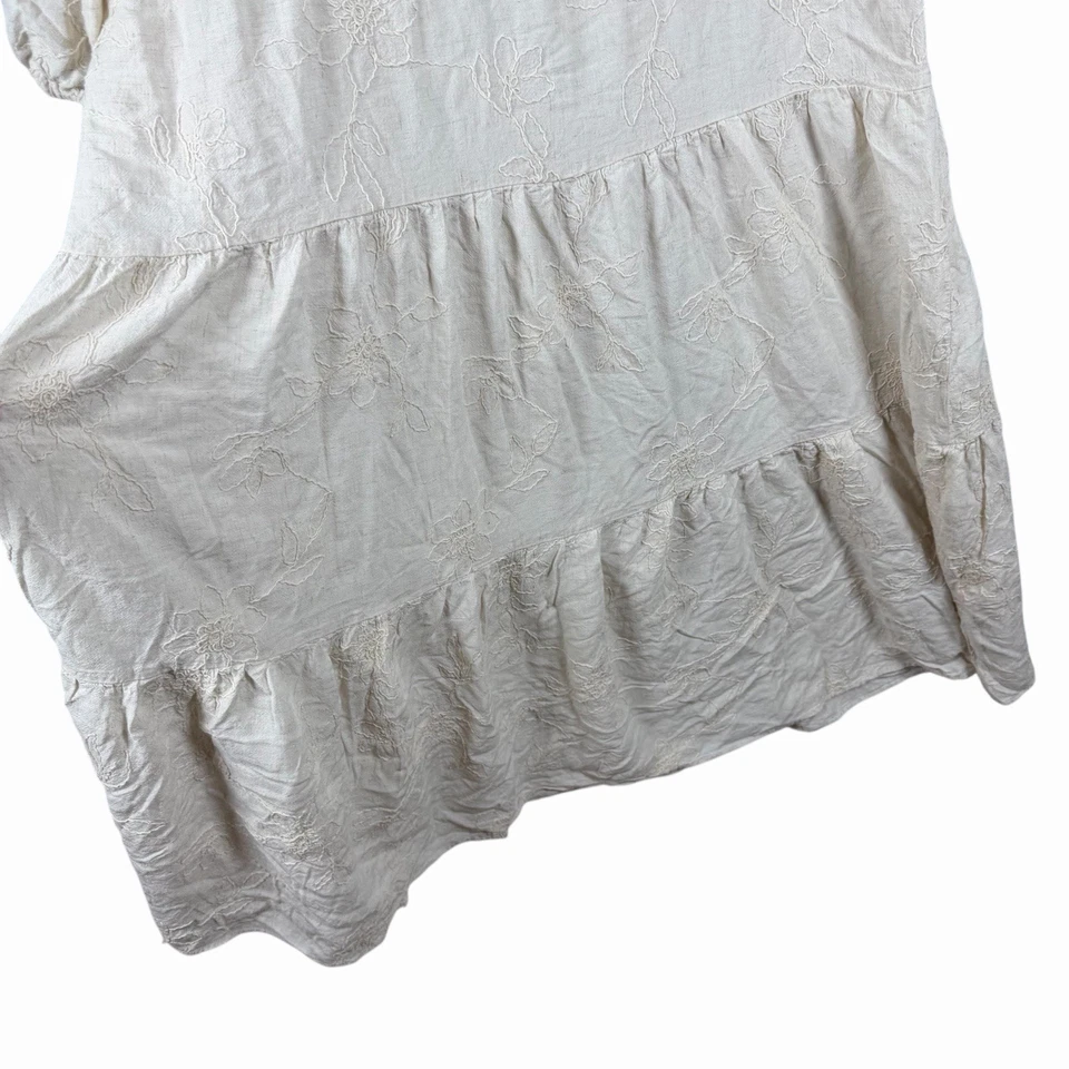 ZARA 刺绣亚麻混纺迷笛连衣裙凉鞋女式 XL 码 — 第 4/4 张图片