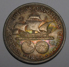 OLD US COINS 1893 TONED COLOMBIAN EXPOSITION  SILVER COMMEMORATIVE BEAUTY — photo 1