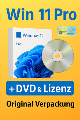 Microsoft Windows 11 Pro DVD inkl. KEY Deutsch 64Bit 24H2 (neueste Version)