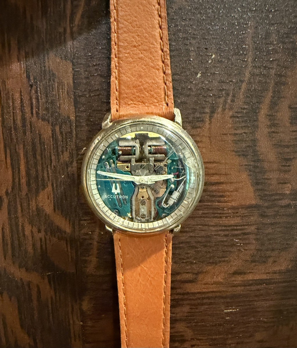 Vintage 1969 Bulova Accutron Spaceview Tuning Fork 214 New Battery