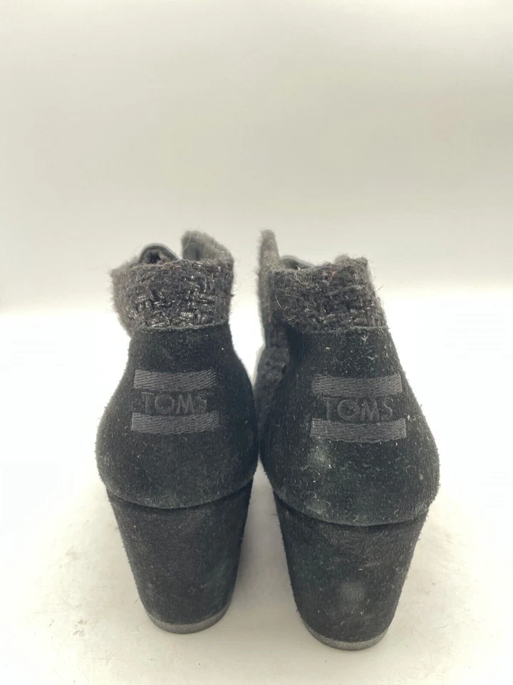 Botín Toms 740830 Desert para mujer talla 9,5 negro gamuza tacón de cuña Foto 3 de 4