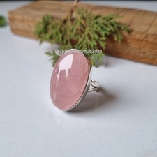 Unique Rose quartz Gemstone Ring 925 Sterling Silver Beautiful Woman Ring PG6791