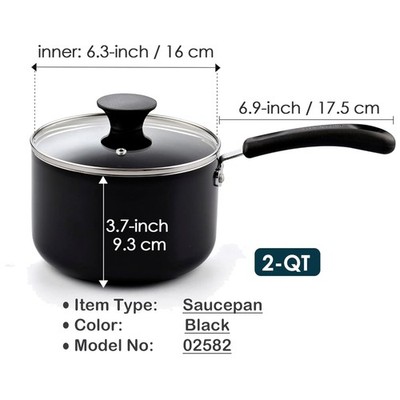Even Heat Distribution Saucepan, 2-Qt Capacity