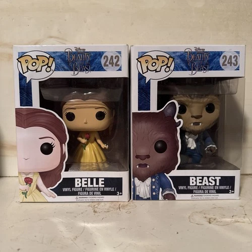 Funko Pop #242 & #243 Disney's Beauty And The Beast (2017) Belle & Beast